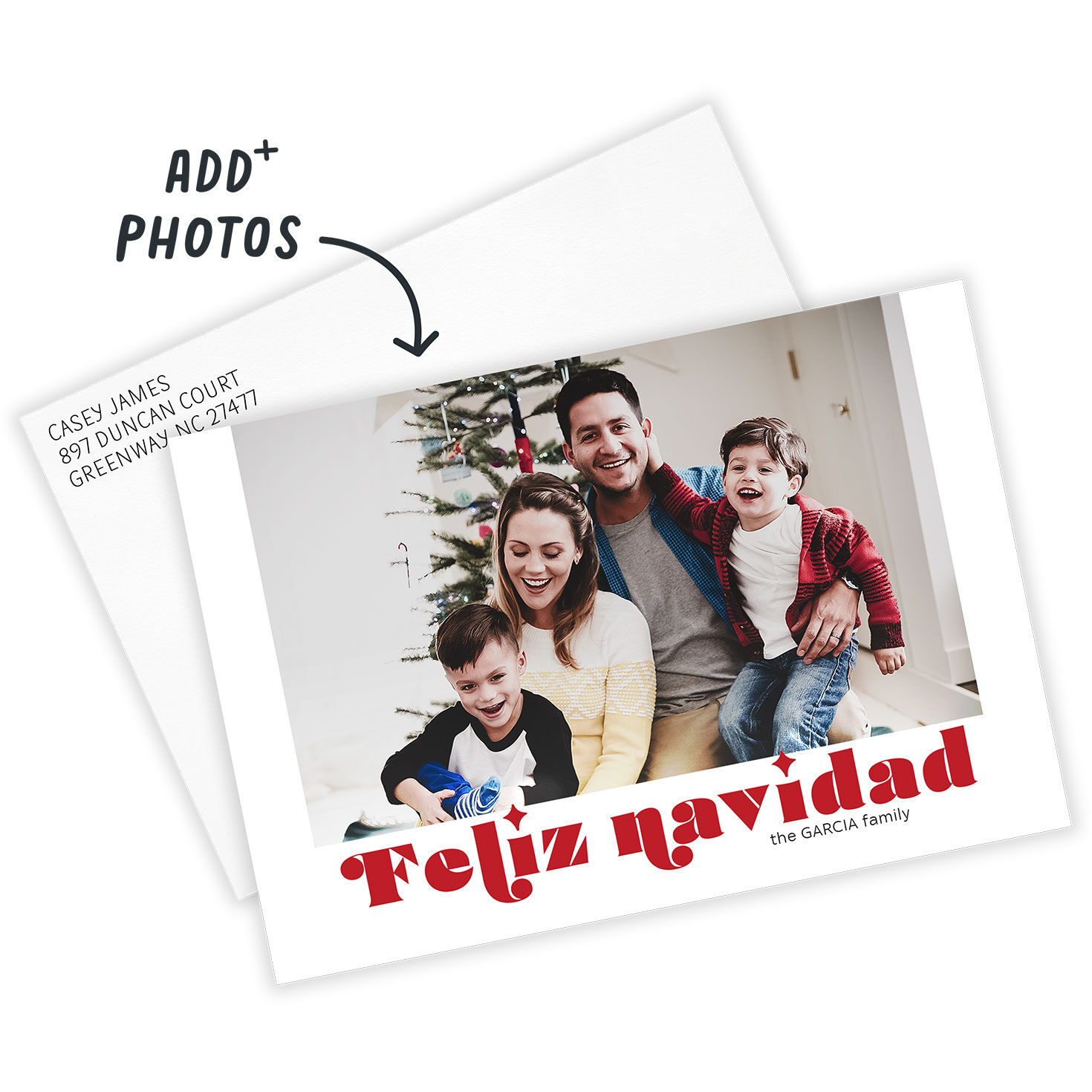 Feliz Navidad Retro Lettering Christmas Photo Card, , large image number 2