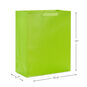 13" Solid Lime Green Large Gift Bag, Lime Green, large image number 3