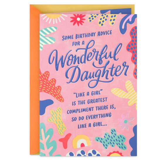 Do Everything Like a Girl Birthday Card for Daughter, , large image number 1