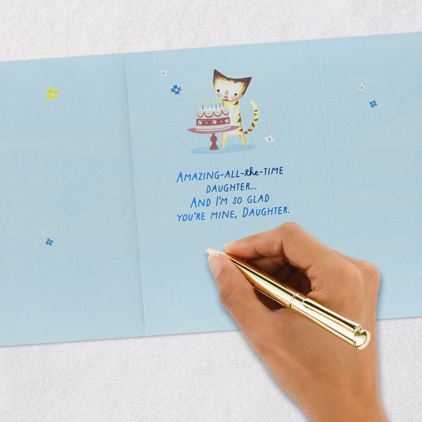 Cute 3D Cats Daughter Birthday Card Signing card image number 8