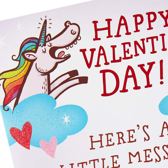 Sparkling Unicorn Fart Funny Valentine's Day Card With Sound, , large image number 4