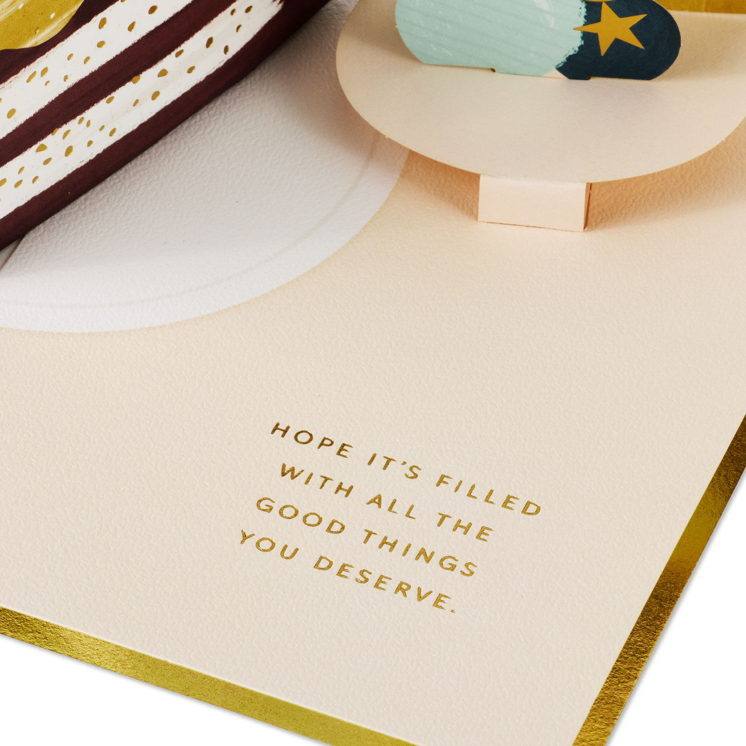 Gold Chocolate Cake Pop-Up Birthday Card Sentiment image number 3