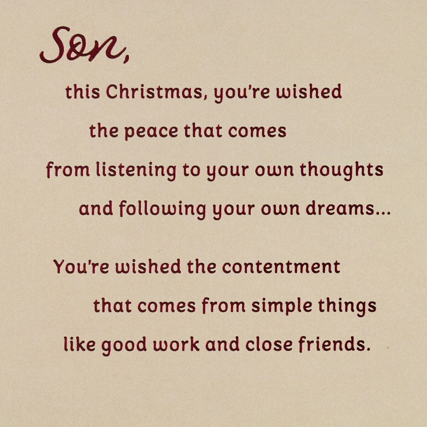 Cardinal in Snowy Tree Son Christmas Card Sentiment image number 2