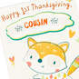 Cute Fox Customizable Baby's First Thanksgiving Card With Relative Stickers, , large image number 7