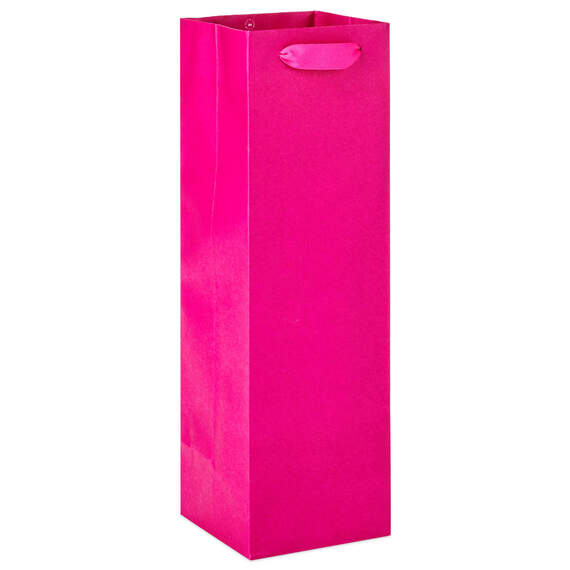 13" Hot Pink Wine Gift Bag, Hot Pink, large image number 1