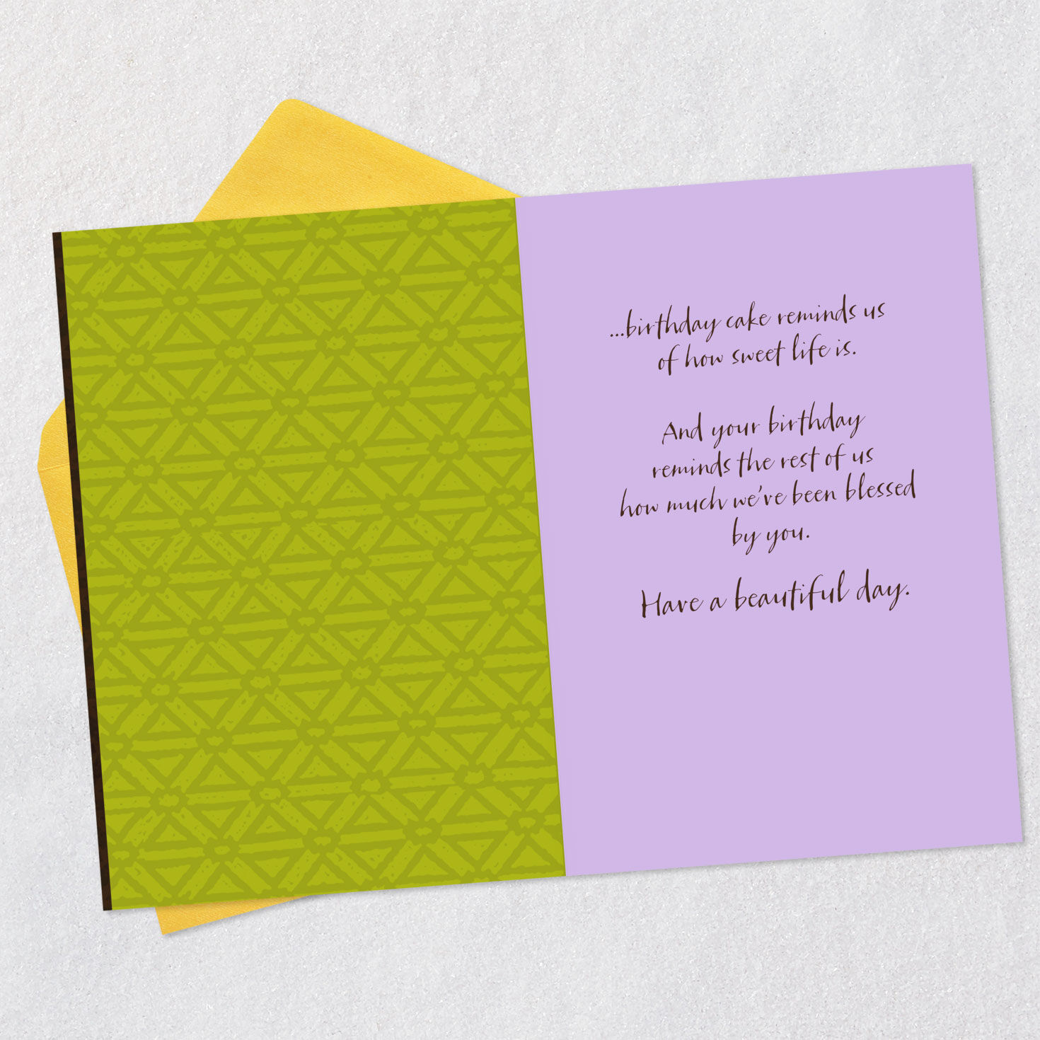 Birthday Cake With Candles Religious Birthday Card Open card with envelope image number 3