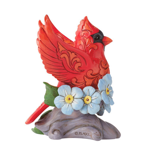 Jim Shore Caring Cardinal Forget-Me-Not Figurine, 4.8", 