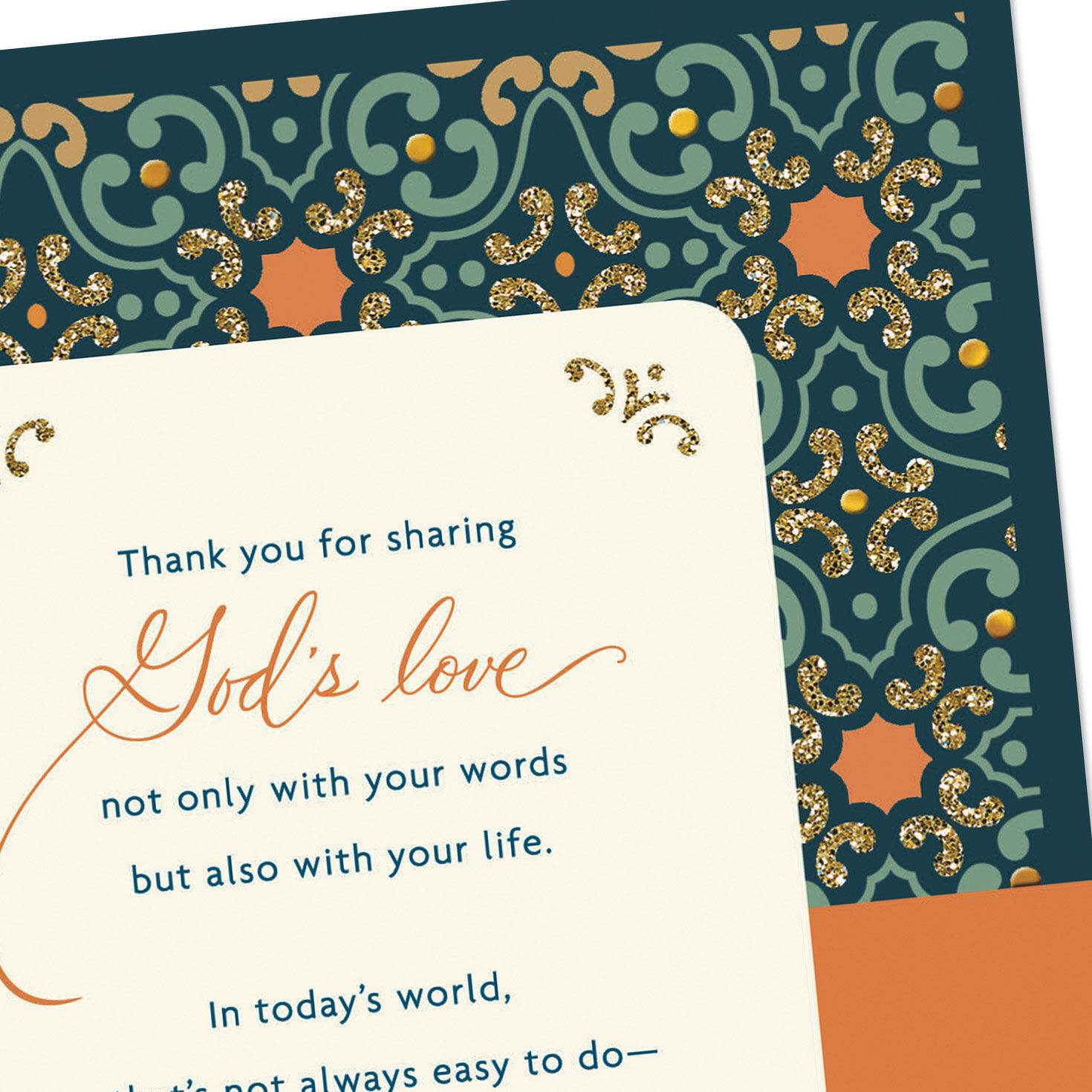 Green and Orange Tile Clergy Appreciation Card Card Front Detail image number 5