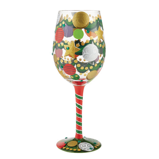 Lolita It's Christmastime Handpainted Wine Glass, 15 oz., 
