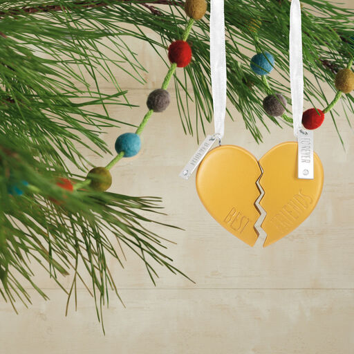 Best Friends Forever Heart Hallmark Ornament, Set of 2, 