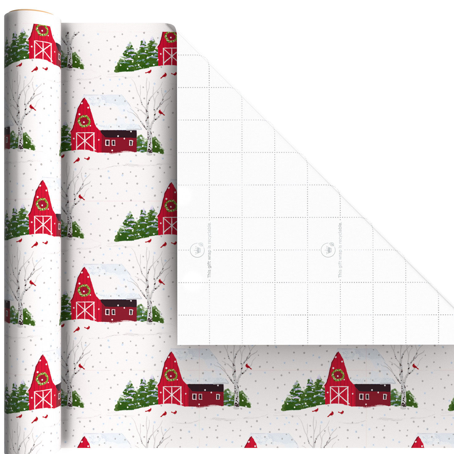 Red Truck 3-Pack Mini Xmas Gift Wrap Rolls Wrap Square image number 4