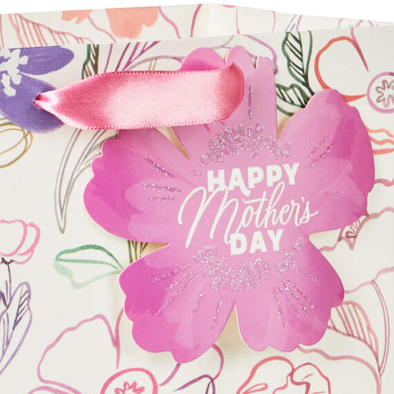 9.6" Floral Happy Mother's Day Medium Gift Bag, , large image number 4