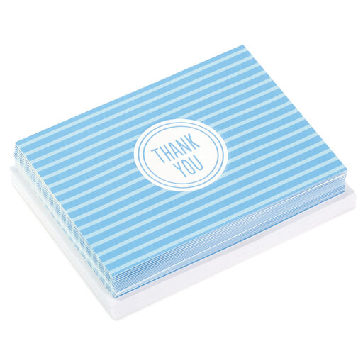 Blue Stripe Blank Thank-You Notes, Pack of 20, 