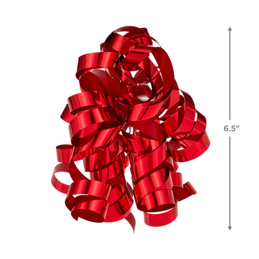 6.5" Red Matte and Metallic Curly Ribbon Gift Bow, 