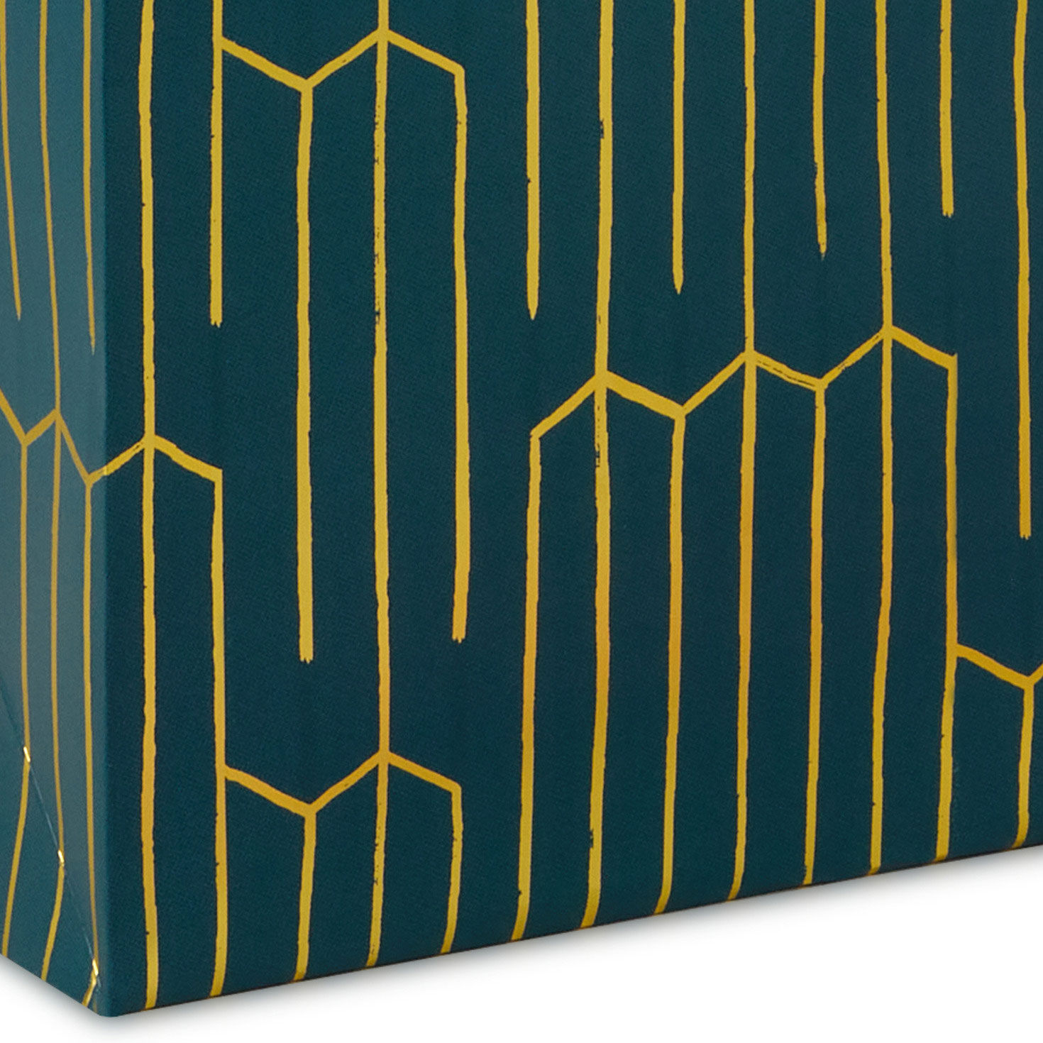 Gold Foil on Green Wine Bottle Gift Bag Base/Side Detail image number 5