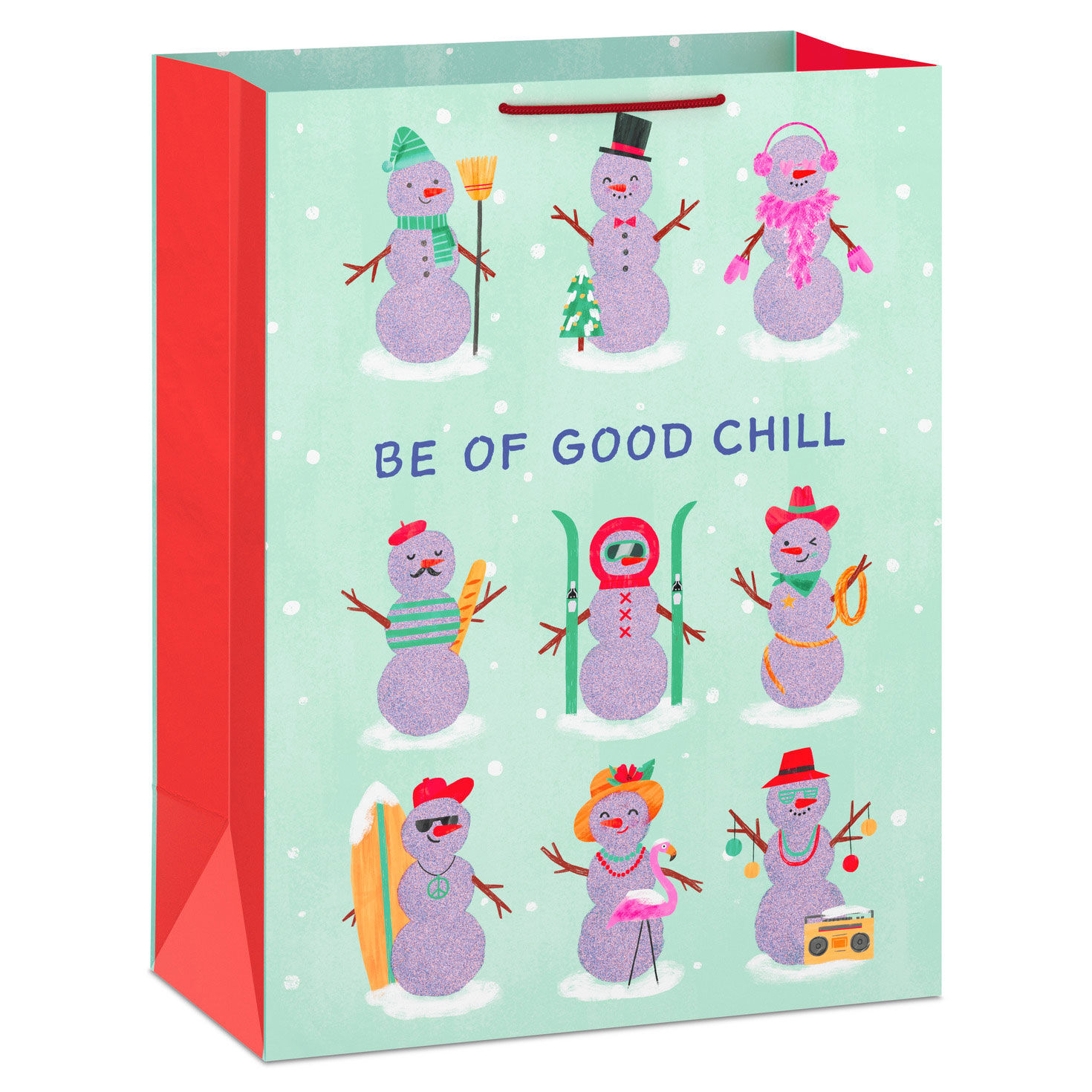 Be of Good Chill Jumbo Christmas Gift Bag With Glitter