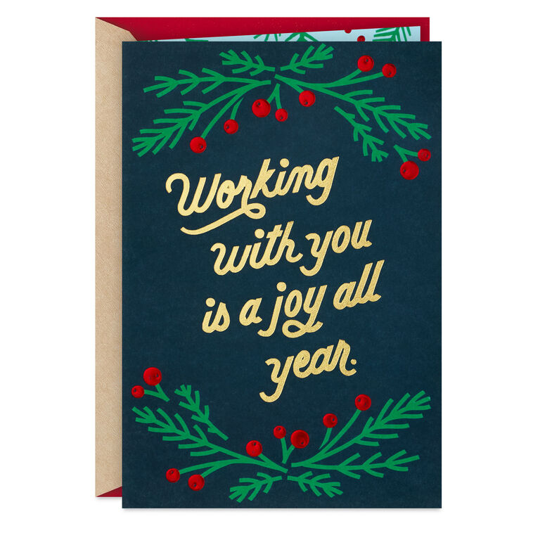 Working With You Is a Joy Christmas Card for Coworker