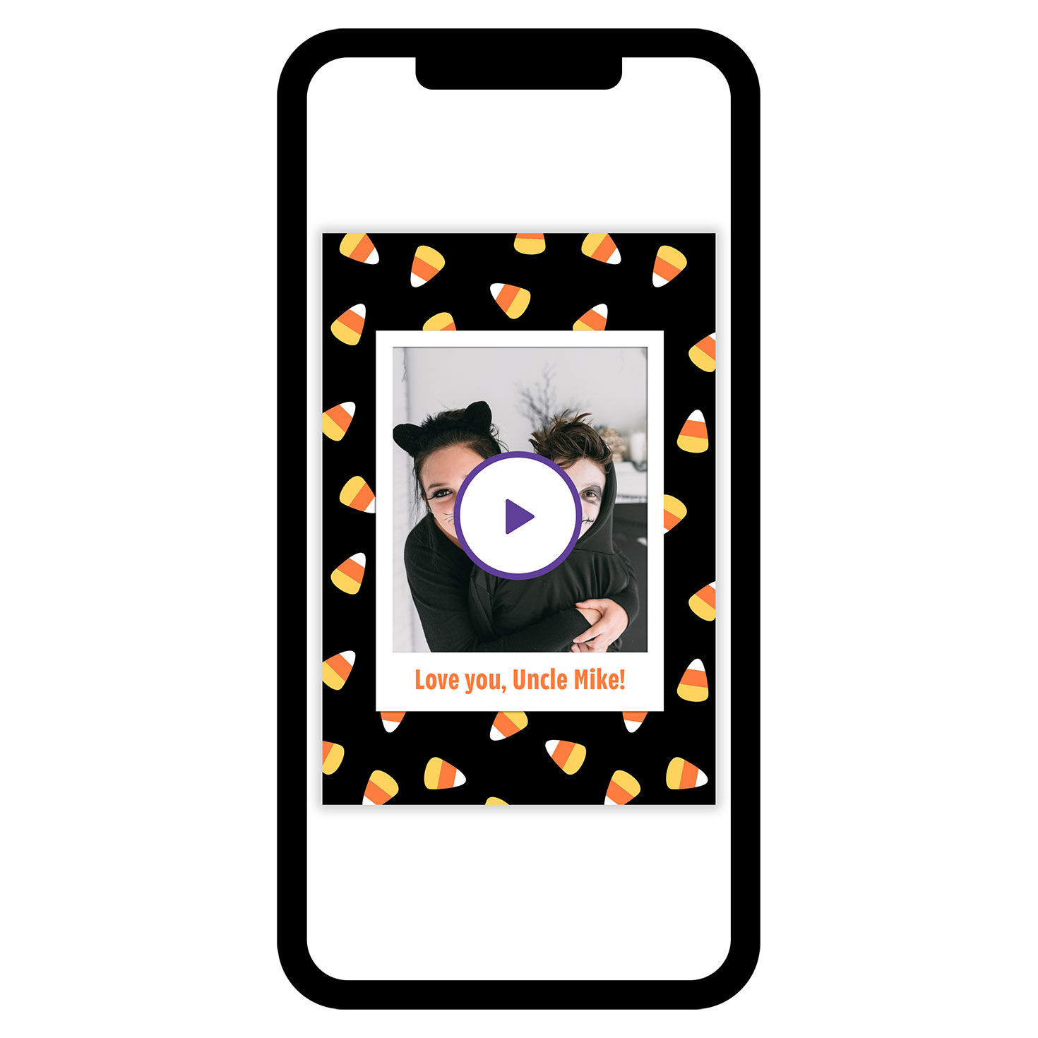 Candy Corn Frame Halloween eCard, , large image number 1