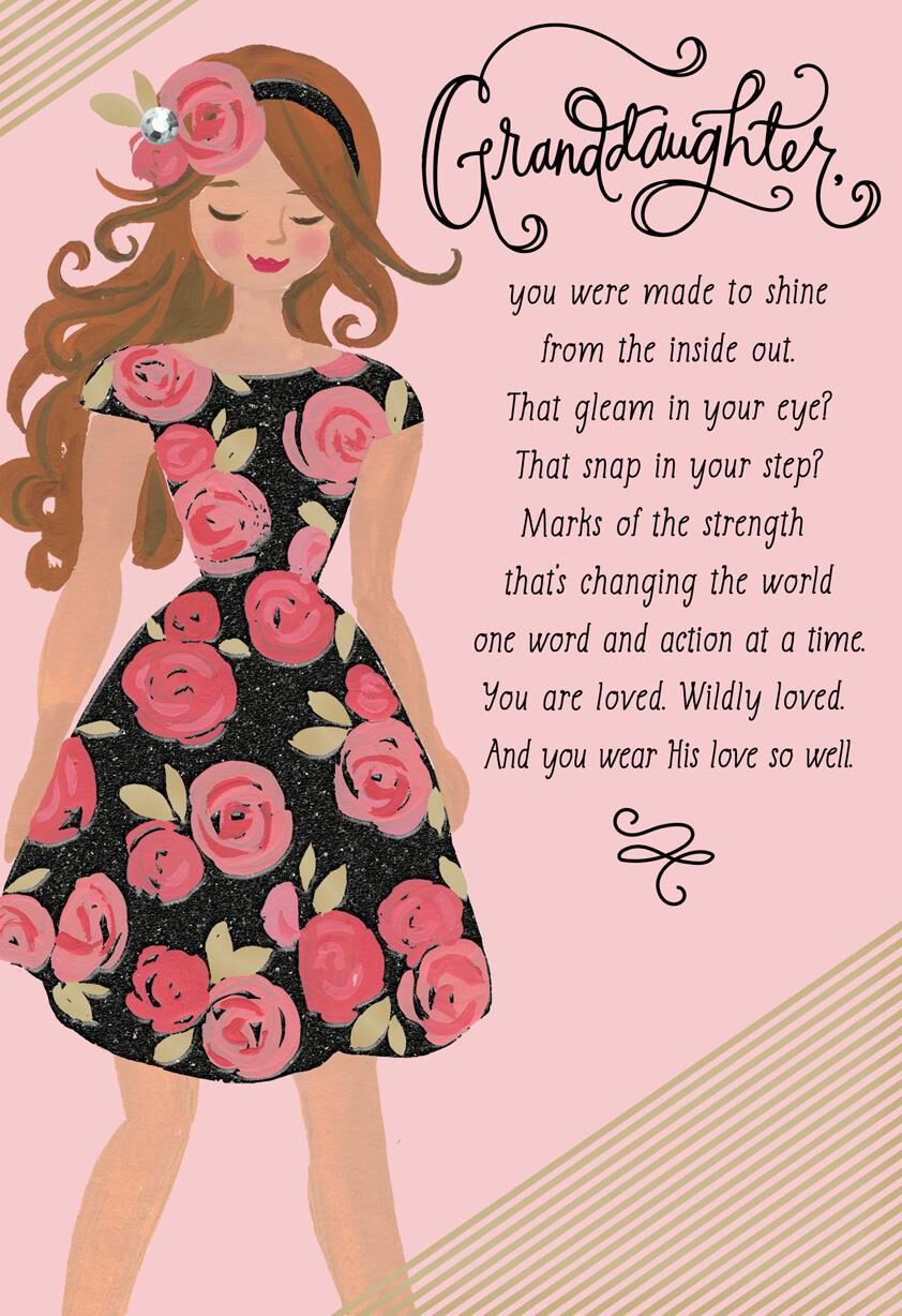 You Are Loved Religious Graduation Card for Granddaughter