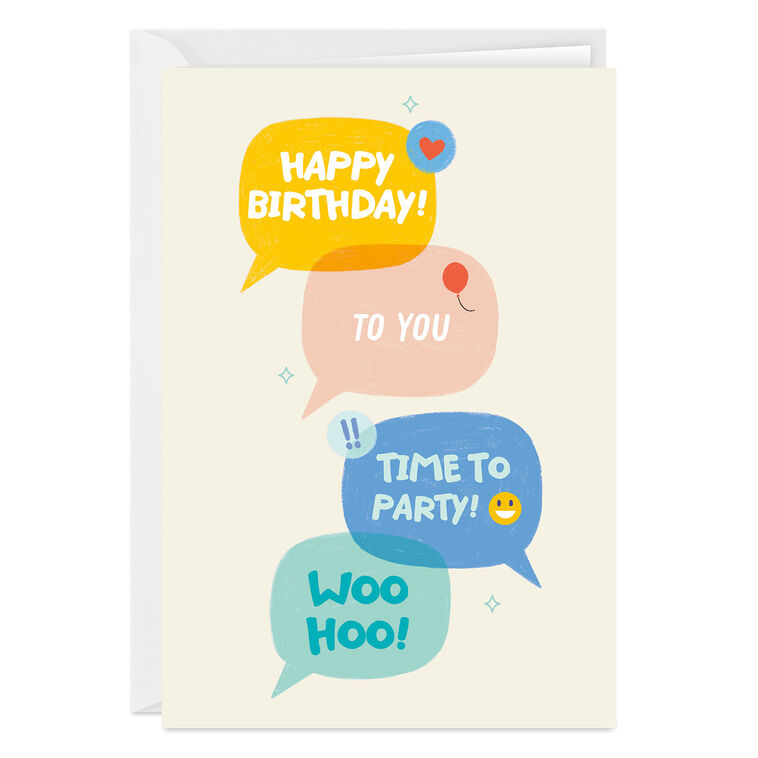 Text Message Bubbles Custom Birthday Card