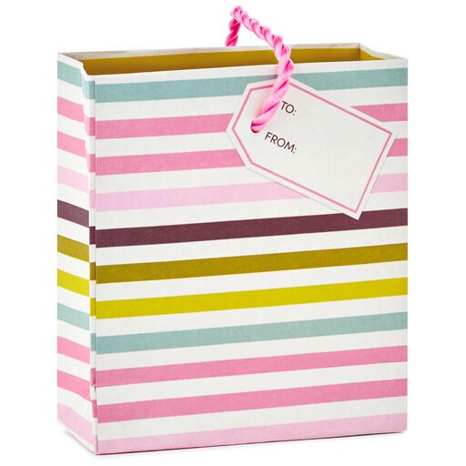 Stripes with Flower Gift Card Holder Mini Bag, 4.5", 