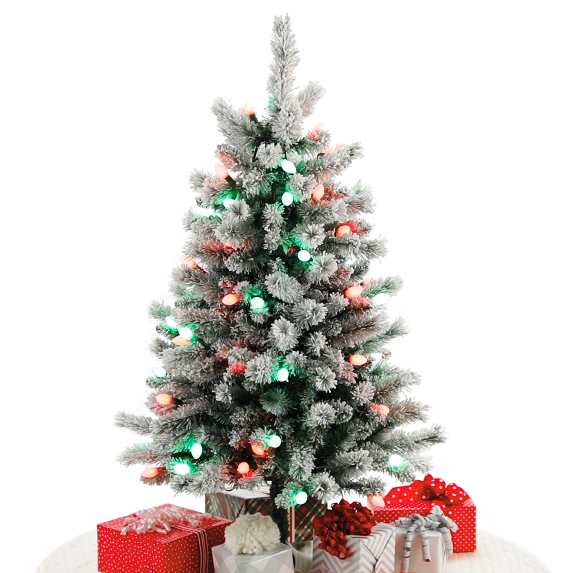 Sound A Light Musical Flocked Christmas Tree With Lights 4 Keepsake Ornaments Hallmark