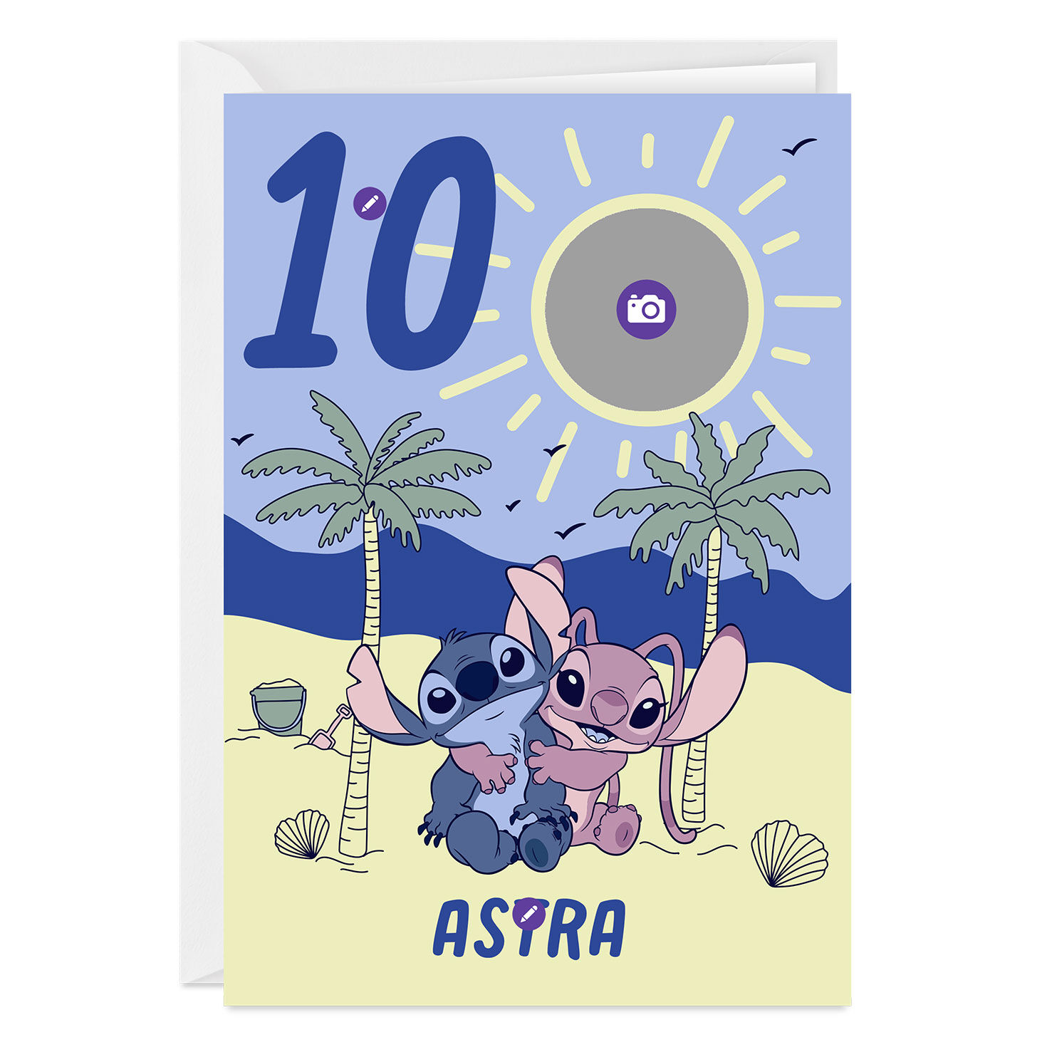 Disney Lilo & Stitch With Angel Custom Birthday Card for only USD 4.99 | Hallmark