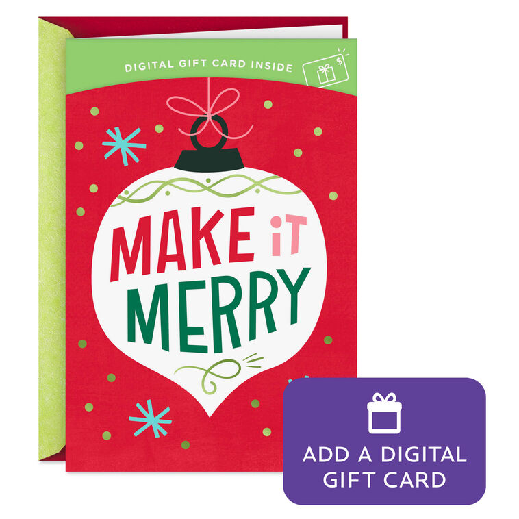 Make It Merry Gift Card Greeting Christmas Card