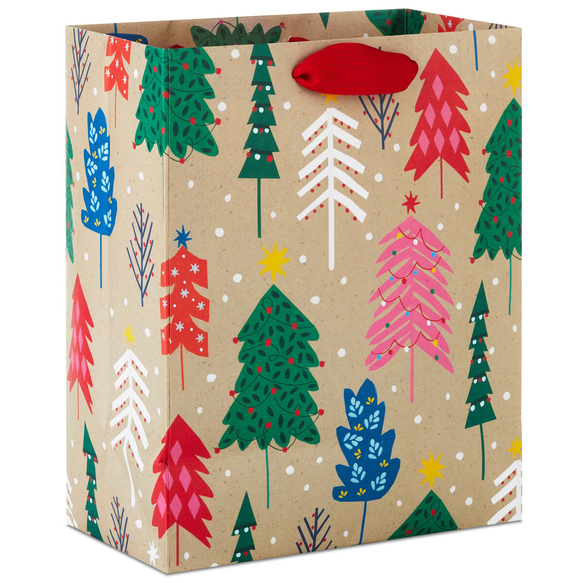 9.6" Colorful Patterned Trees Christmas Gift Bag Gift Bags Hallmark