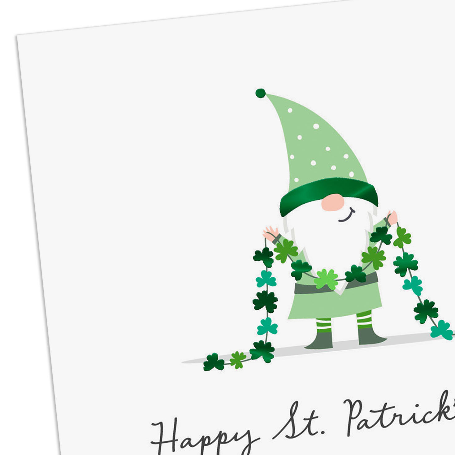 Gnome With Shamrocks St. Patrick's Day Card Pack Cover Detail image number 4