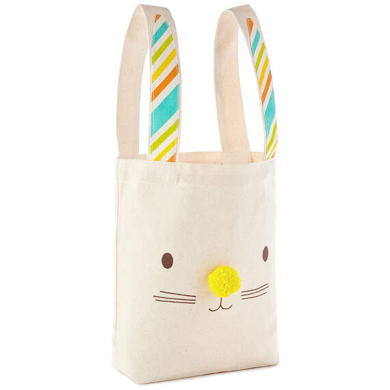 10.7" Canvas Fabric Bunny Face Medium Gift Bag