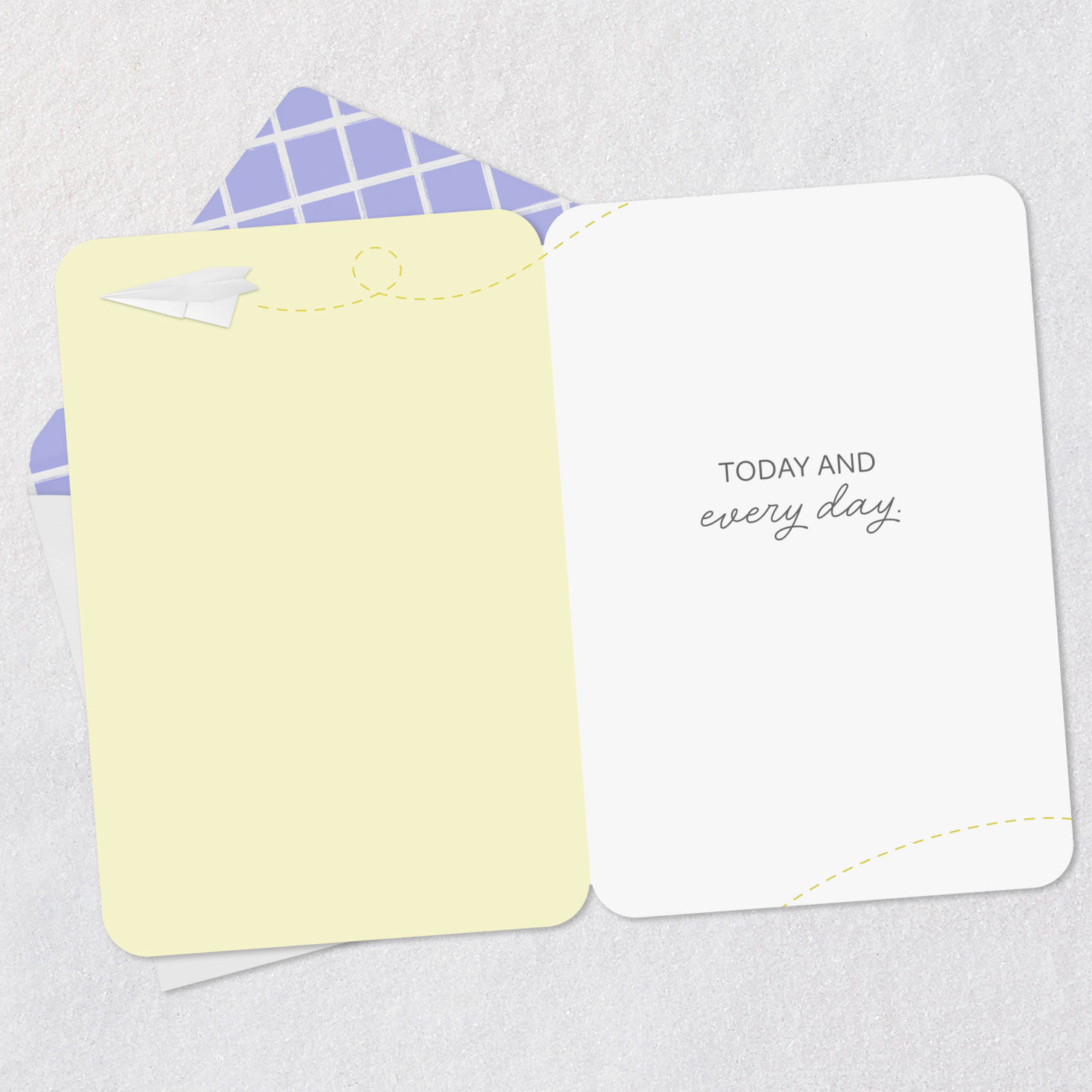 Paper Airplanes in Blue Sky Thinking of You Card Open card with envelope image number 3