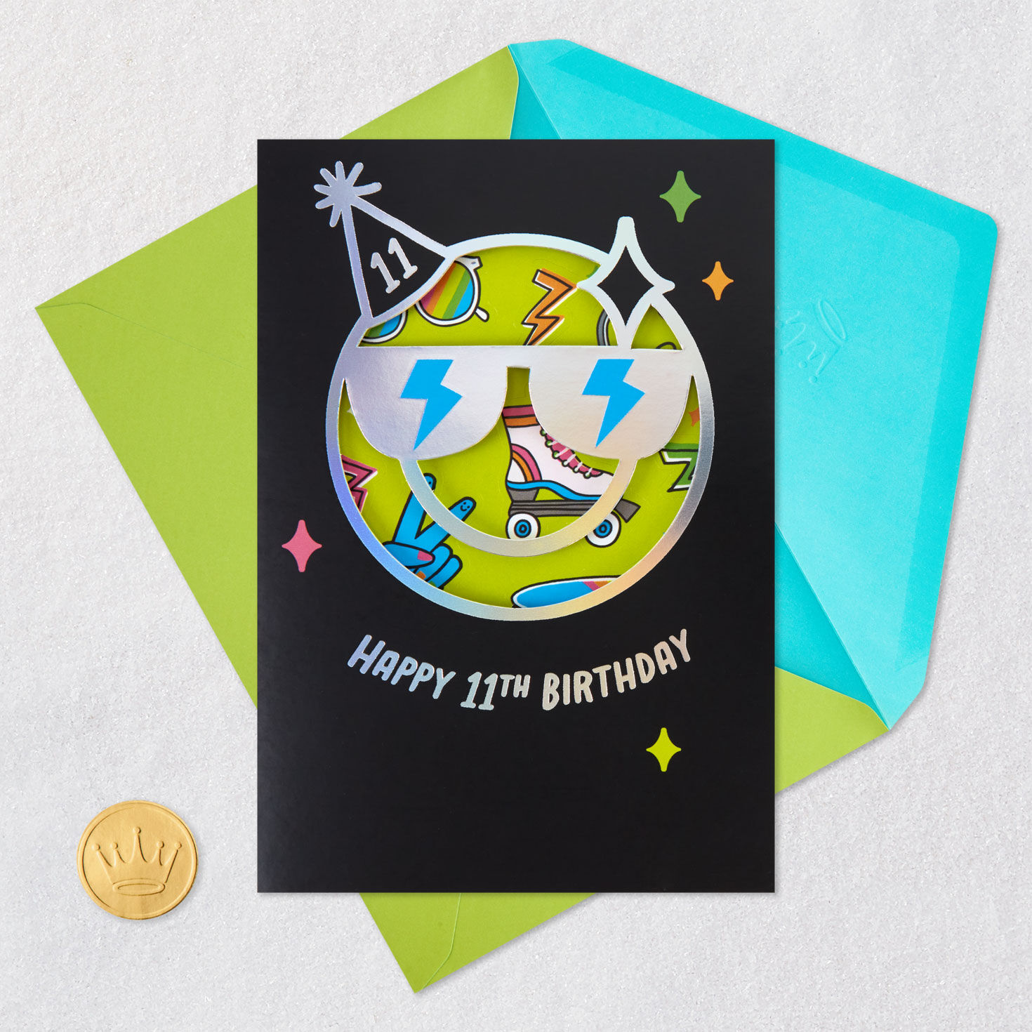 Smiley Face With Sunglasses 11th Birthday Card With Stickers for only USD 5.99 | Hallmark