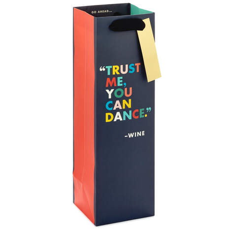 13" You Can Dance Quote Wine Gift Bag, , large