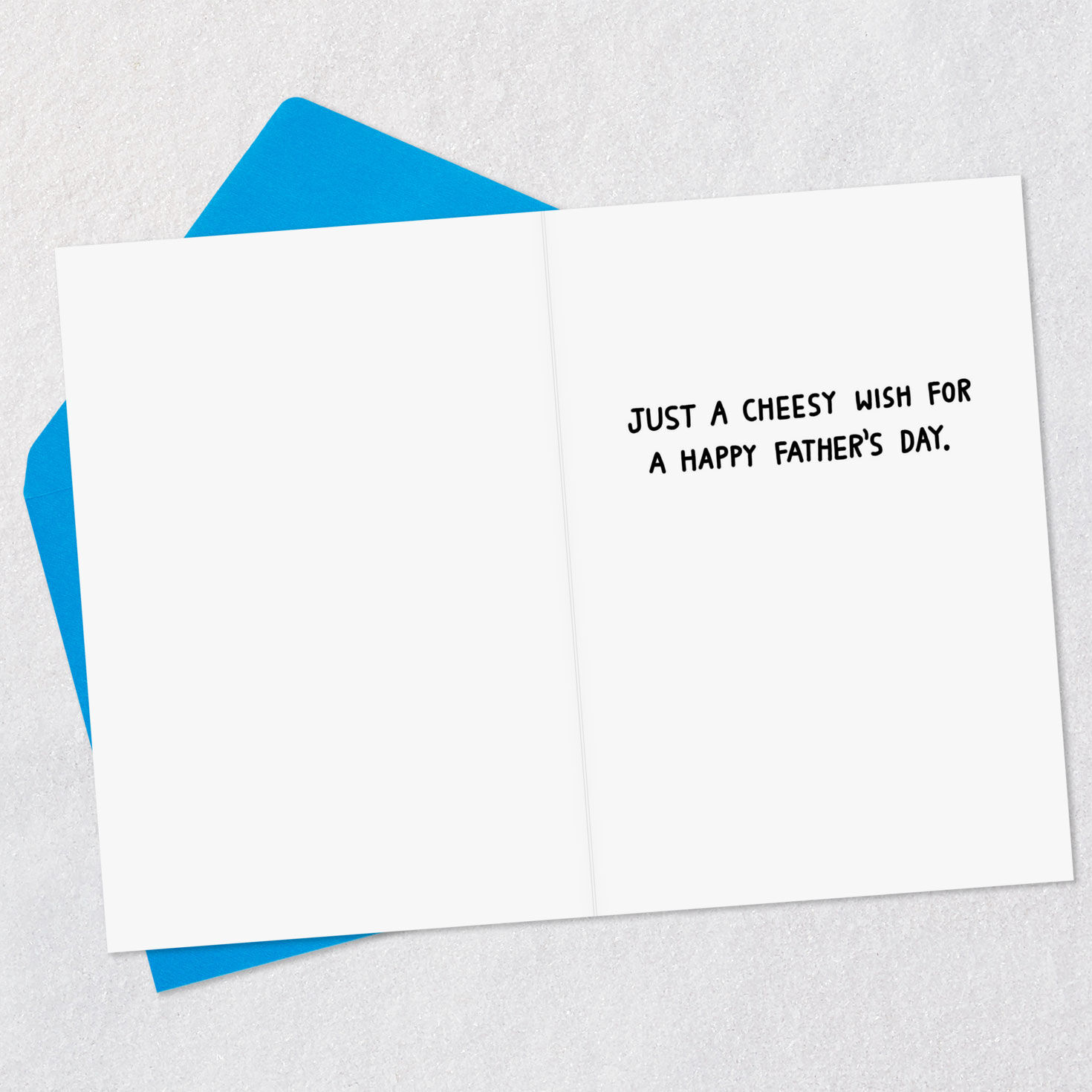 Gouda and Cheddar Cheese Characters Funny Father's Day Card Open card with envelope image number 3