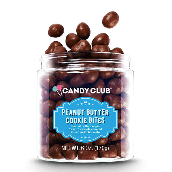 Candy Club Peanut Butter Cookie Bites Candy Jar, 6 oz.