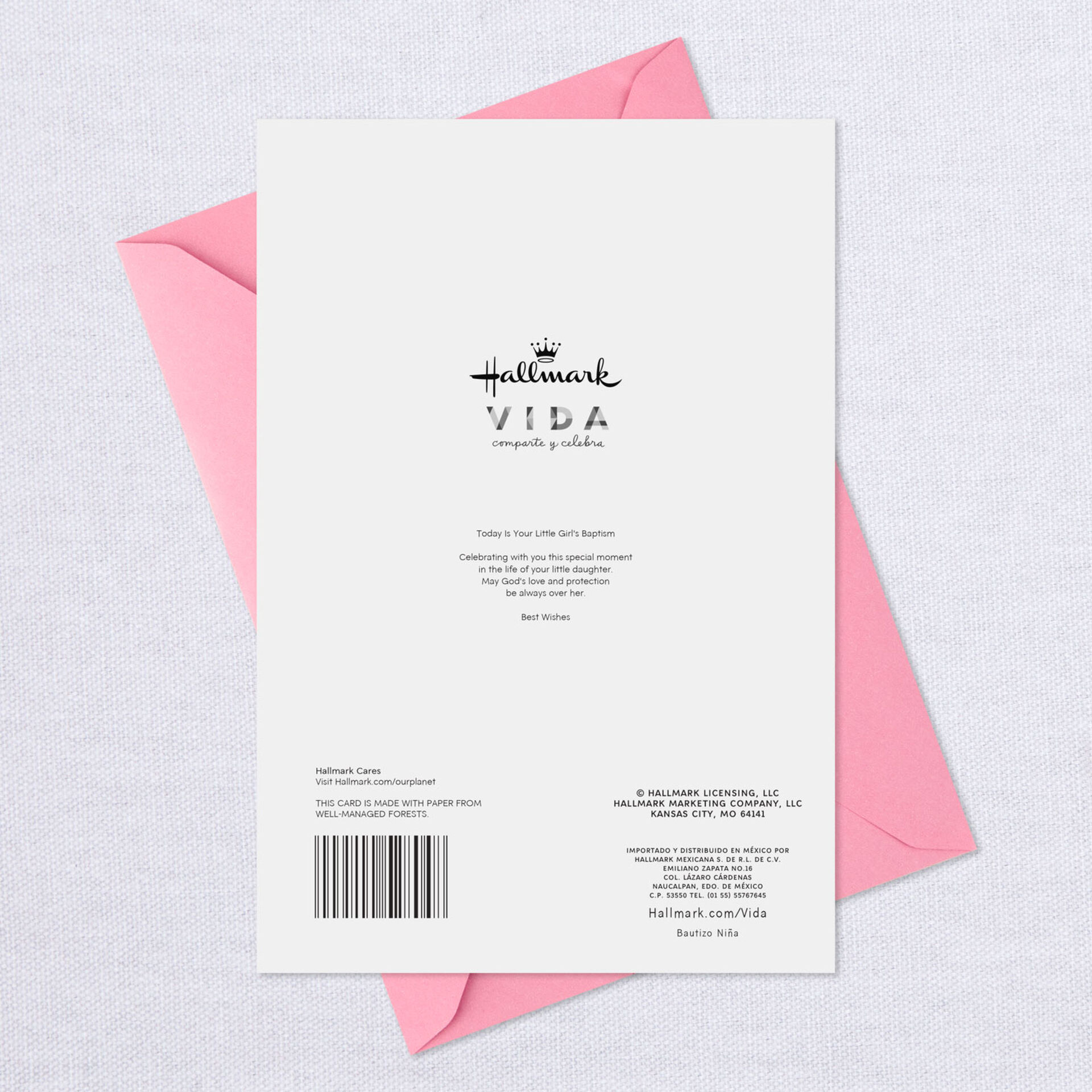 God S Love Baby Girl Spanish Language Baptism Card For Parents Greeting Cards Hallmark