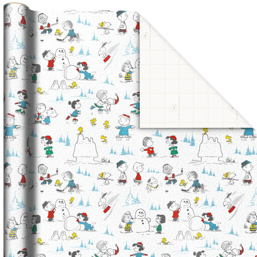 Peanuts® Gang Winter Fun Christmas Wrapping Paper, 30 sq. ft., 