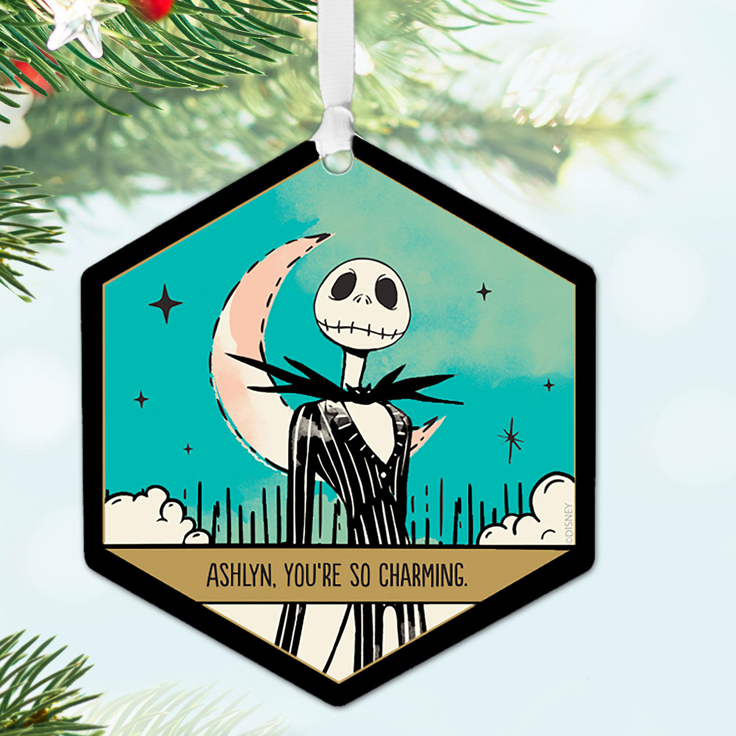 Disney Tim Burton's The Nightmare Before Christmas Metal Personalized Ornament, Custom Text for only USD 18.99 | Hallmark