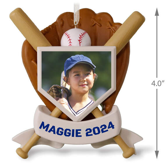 America's Pastime Personalized Baseball Photo Ornament, , large image number 3