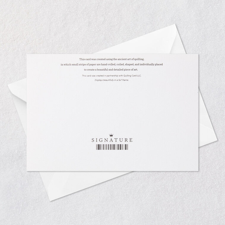 Tropical Flowers Quilling Papercraft Birthday Card Card Back with Envelope image number 7