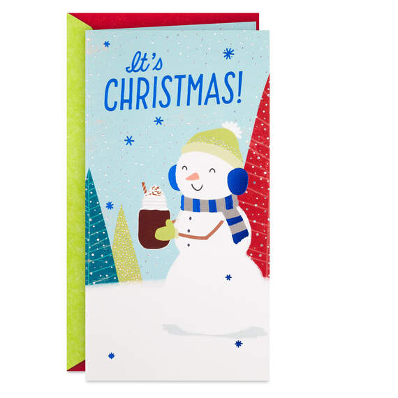 Smiling Snowman Money Holder Christmas Card