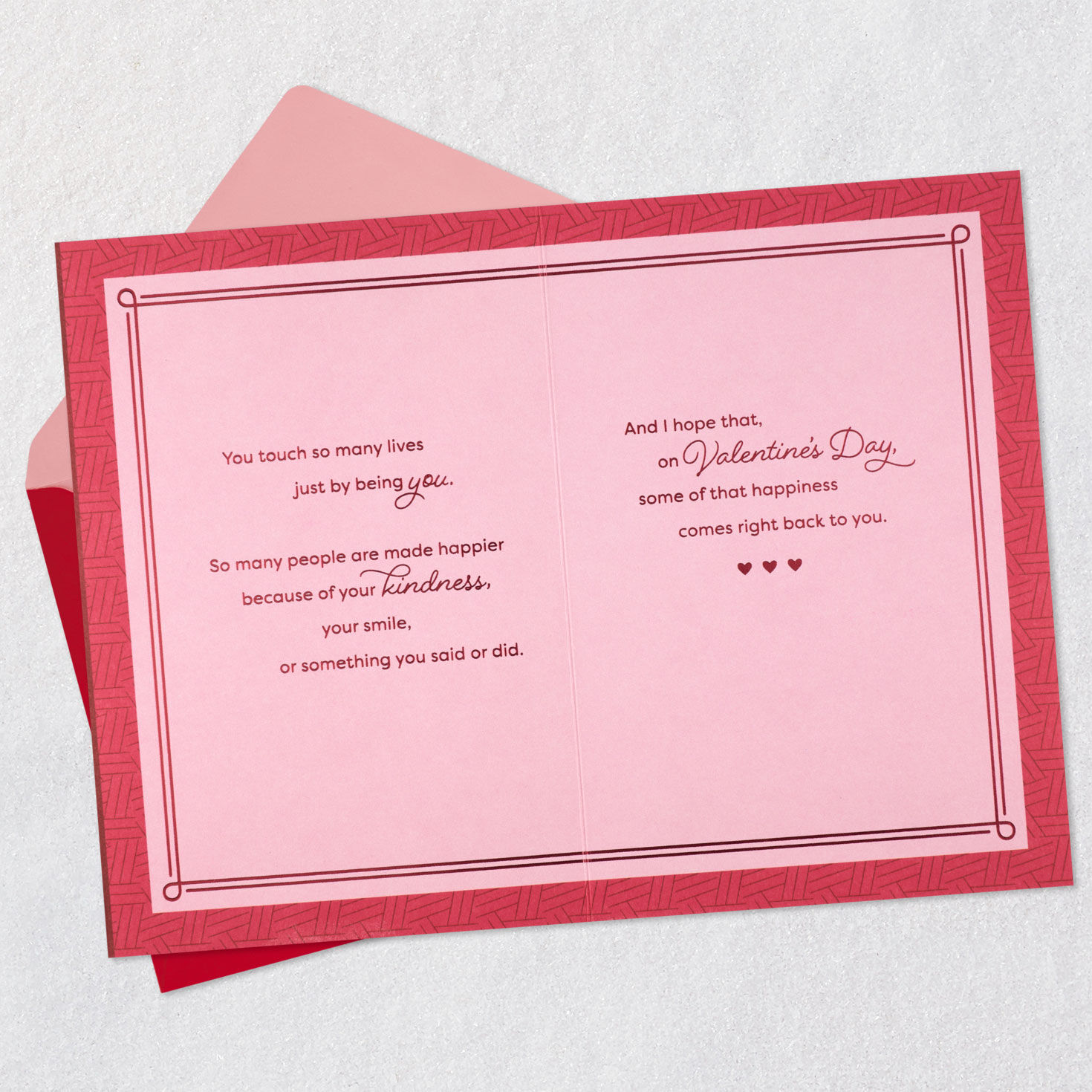 Modern Pink and Red Geometric Valentine's Day Card Open card with envelope image number 4