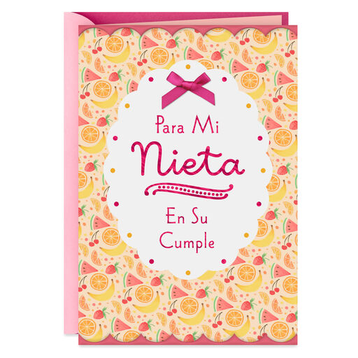 Hugs and Wishes Spanish-Language Birthday Card for Granddaughter, 