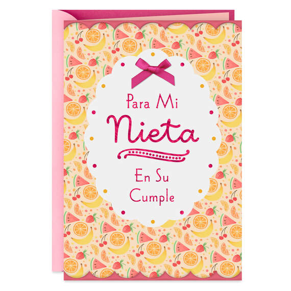 Hugs and Wishes Spanish-Language Birthday Card for Granddaughter, , large image number 1