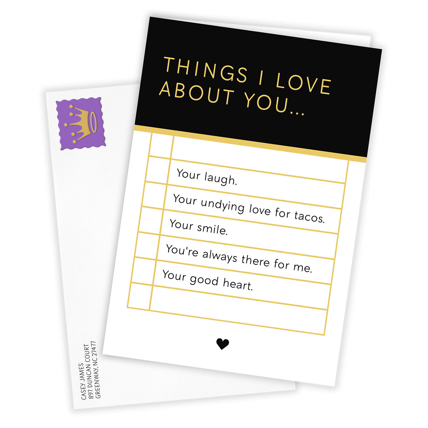 Things I Love About You List Custom Card, , large image number 2