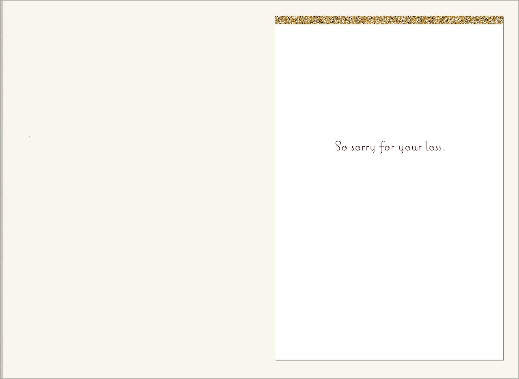Gold Glitter Flower Sympathy Card