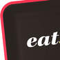 Black and Red "Eat" Square Dinner Plates, Set of 8, , large image number 4