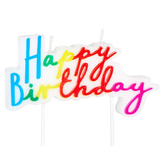 Rainbow Lettering Happy Birthday Candle, , large image number 1