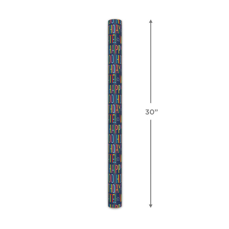 Colorful Happy Birthday Wishes Wrapping Paper, 20 sq. ft., , large image number 5